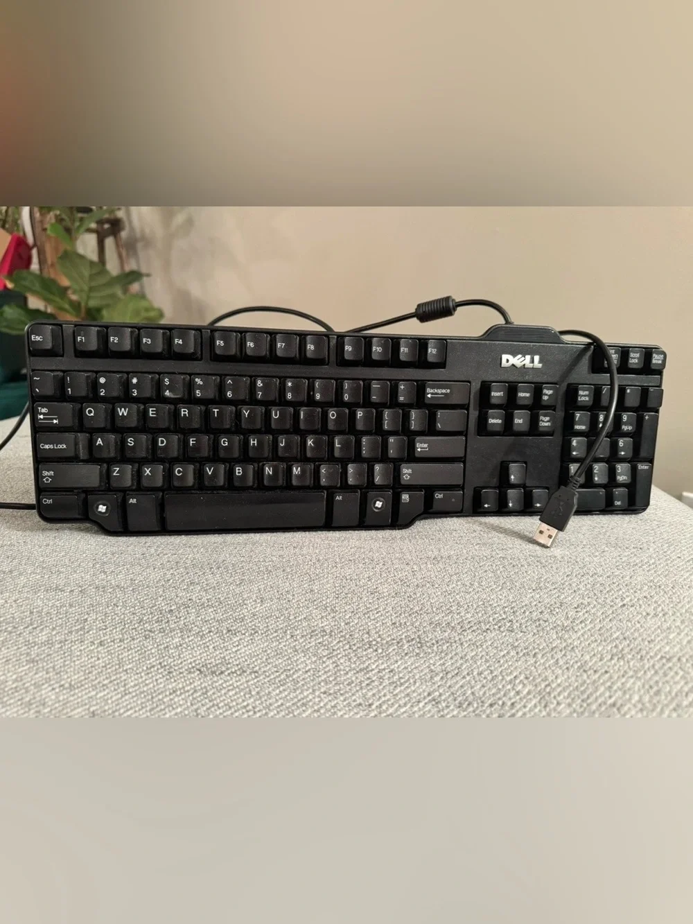 Dell Brand Wired USB Keyboard Standard 104-Key Model SK-8115 Black 6’ Cord